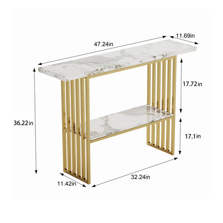 Modern Gold Metal Frame Console Table | OROA