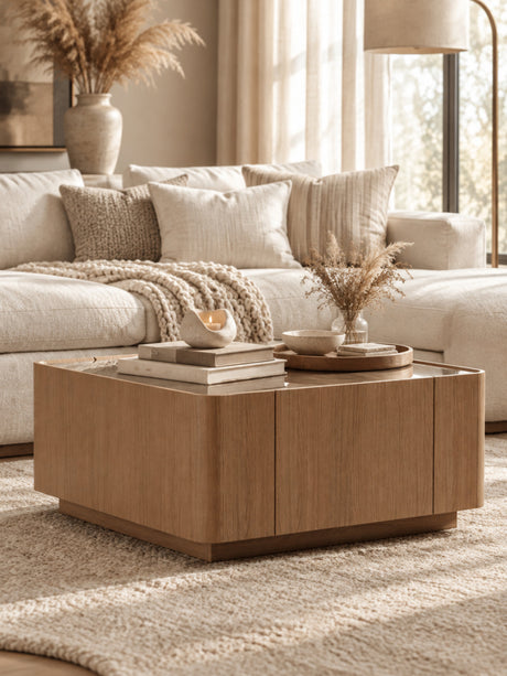 Modern European furniture - Modern Wooden Square Coffee Table  - www.oroa.com