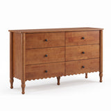 Modern European furniture - Mid-Century 6-Drawer Wooden Dresser - www.oroa.com