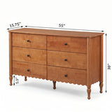Modern European furniture - Mid-Century 6-Drawer Wooden Dresser - www.oroa.com