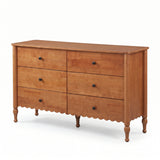 Modern European furniture - Mid-Century 6-Drawer Wooden Dresser - www.oroa.com