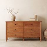 Modern European furniture - Mid-Century 6-Drawer Wooden Dresser - www.oroa.com