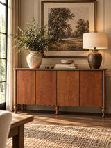 Modern European furniture - Rustic Farmhouse 4-Door Sideboard Cabinet - www.oroa.com