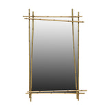 Modern European furniture - Rectangular Metal Bamboo-Inspired Wall Mirror - www.oroa.com