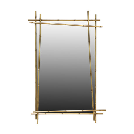 Modern European furniture - Rectangular Metal Bamboo-Inspired Wall Mirror - www.oroa.com