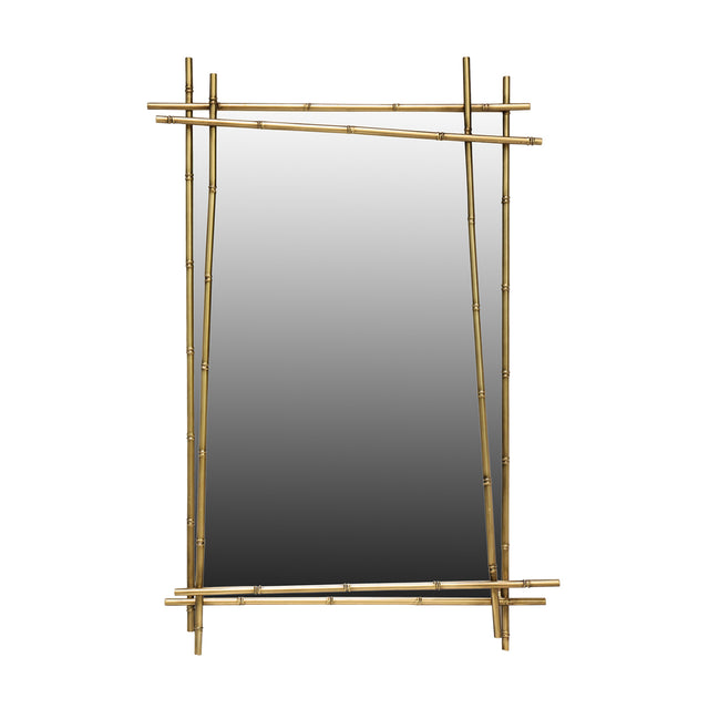 Modern European furniture - Rectangular Metal Bamboo-Inspired Wall Mirror - www.oroa.com