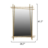 Modern European furniture - Rectangular Metal Bamboo-Inspired Wall Mirror - www.oroa.com
