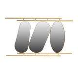 Modern European furniture - Gold 3‑Panel Oval Wall Mirror - www.oroa.com