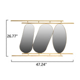 Modern European furniture - Gold 3‑Panel Oval Wall Mirror - www.oroa.com