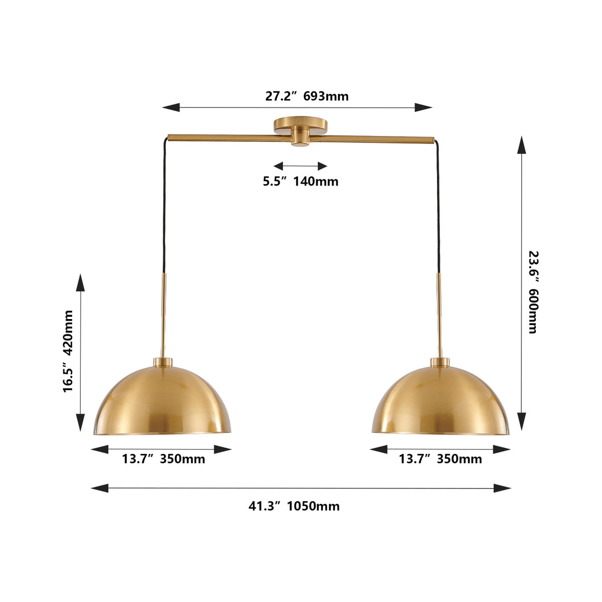 Industrial Copper Double Pendant Light | OROA