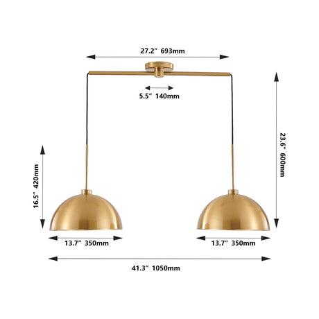 Industrial Copper Double Pendant Light | OROA