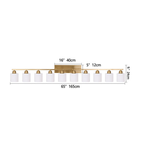 65" Gold 10-Light Vanity Wall Fixture | OROA
