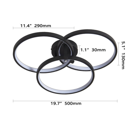 Modern European furniture - 3-Ring LED Ceiling Lamp - www.oroa.com