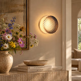 Modern Smoke Grey Striped Glass Led Wall Light by OROA