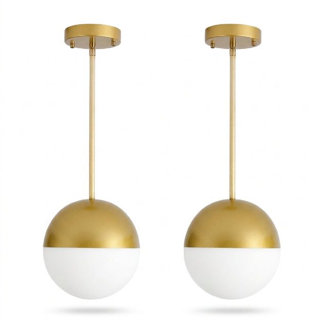 Modern European furniture - Brushed Gold Pendant Lights (2) - www.oroa.com