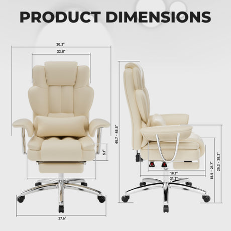 Modern European furniture - Beige Executive Leather Office Chair - www.oroa.com