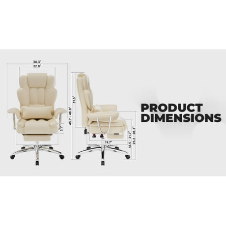 Modern European furniture - Beige Executive Leather Office Chair - www.oroa.com