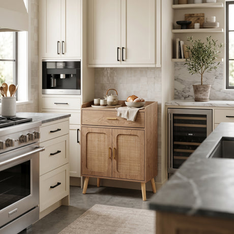 Natural 2 Doors Farmhouse Buffet Cabinet | OROA