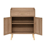 Natural 2 Doors Farmhouse Buffet Cabinet | OROA