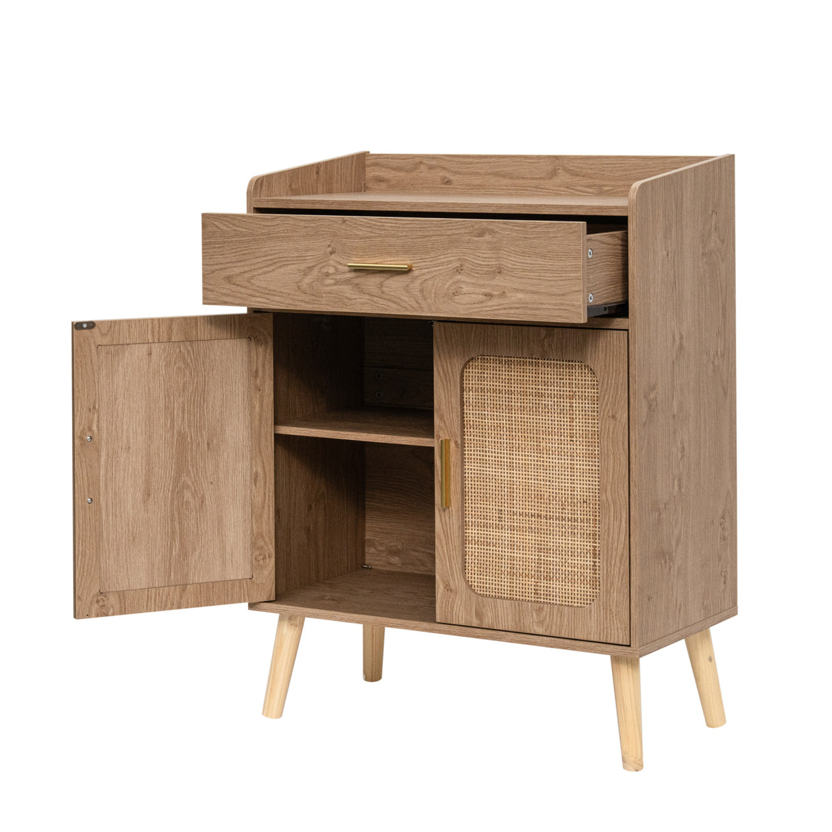 Natural 2 Doors Farmhouse Buffet Cabinet | OROA