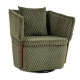 Green Mid-Century Upholstered Swivel Chair | OROA