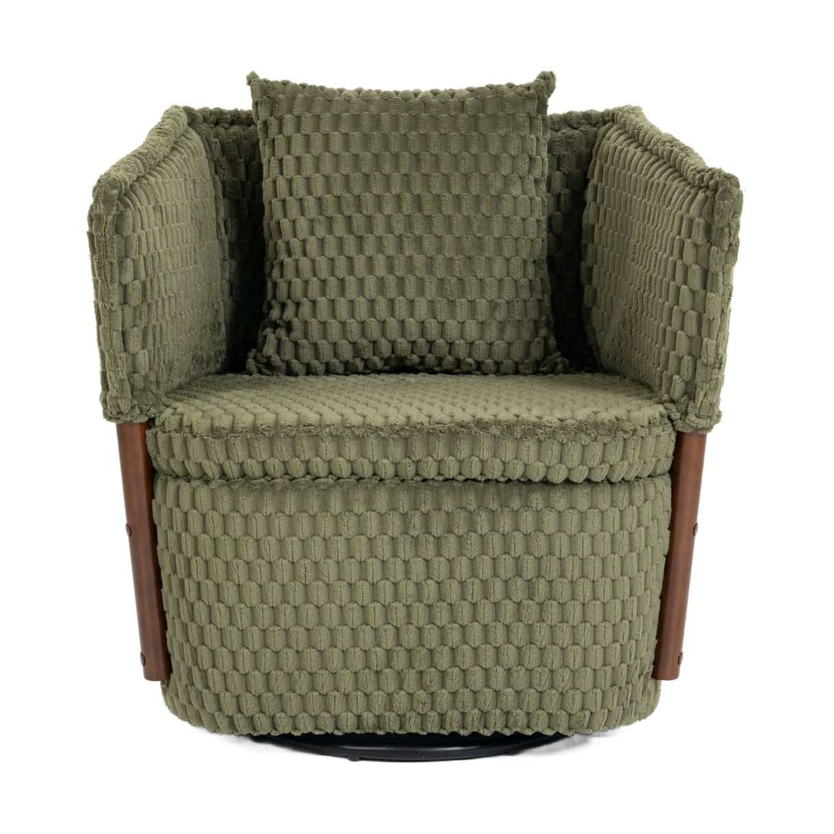 Green Mid-Century Upholstered Swivel Chair | OROA