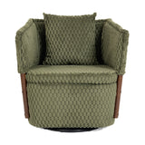 Green Mid-Century Upholstered Swivel Chair | OROA