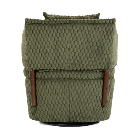 Green Mid-Century Upholstered Swivel Chair | OROA