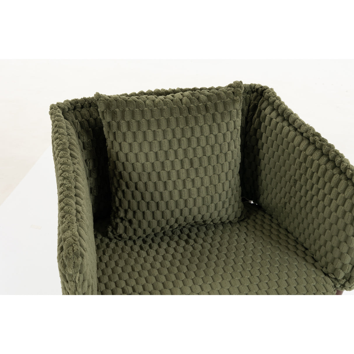 Green Mid-Century Upholstered Swivel Chair | OROA