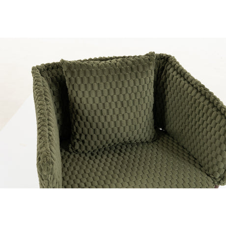 Green Mid-Century Upholstered Swivel Chair | OROA