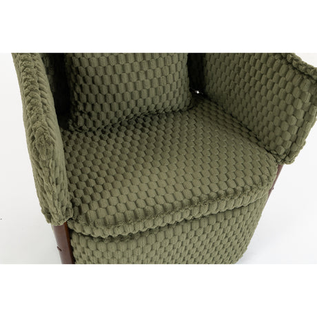 Green Mid-Century Upholstered Swivel Chair | OROA