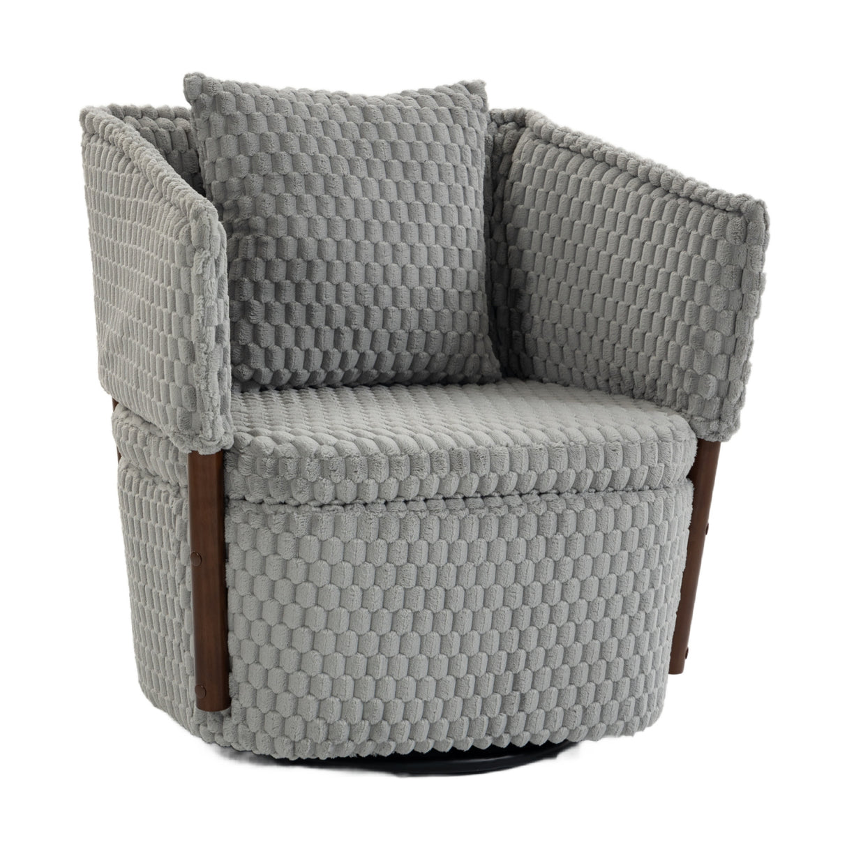 Mid-Century Upholstered Swivel Chair | OROA
