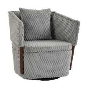 Mid-Century Upholstered Swivel Chair - OROA - view 1