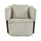 Mid-Century Modern Swivel Upholstered Accent Chair | OROA
