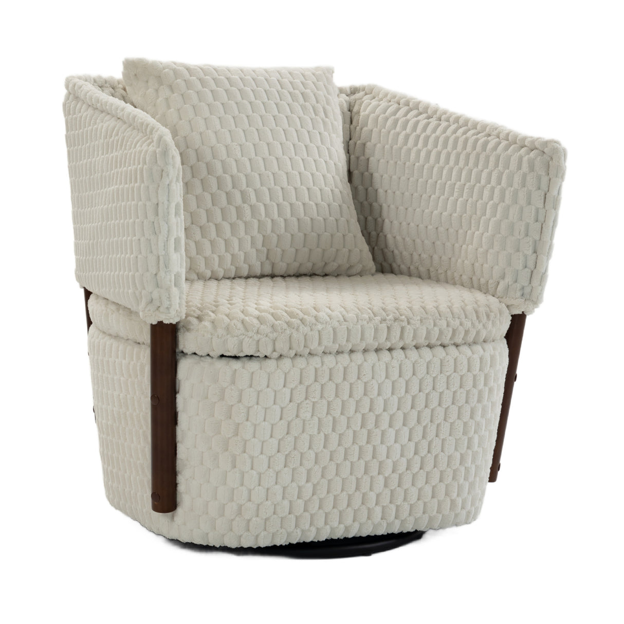 Mid-Century Modern Swivel Upholstered Accent Chair | OROA