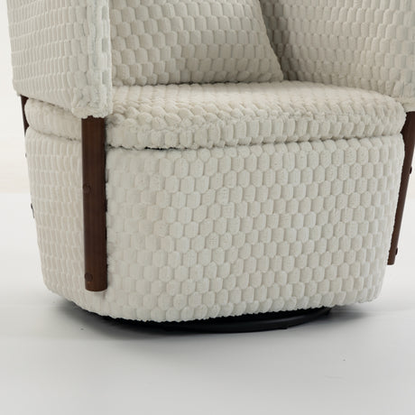 Mid-Century Modern Swivel Upholstered Accent Chair | OROA