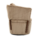 Brown Mid-Century Upholstered Swivel Chair | OROA