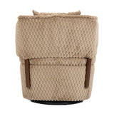 Brown Mid-Century Upholstered Swivel Chair | OROA