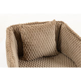 Brown Mid-Century Upholstered Swivel Chair | OROA