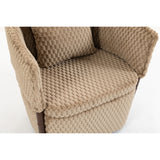 Brown Mid-Century Upholstered Swivel Chair | OROA