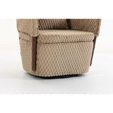 Brown Mid-Century Upholstered Swivel Chair | OROA
