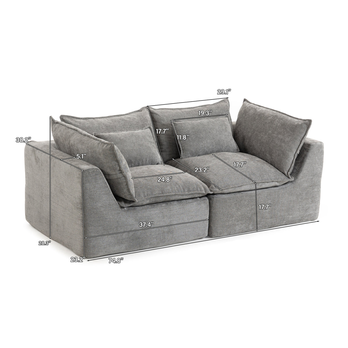 Modern European furniture - Cloud Couch Modular Sofa - www.oroa.com