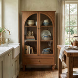 Vintage Farmhouse Glass Display Cabinet | OROA