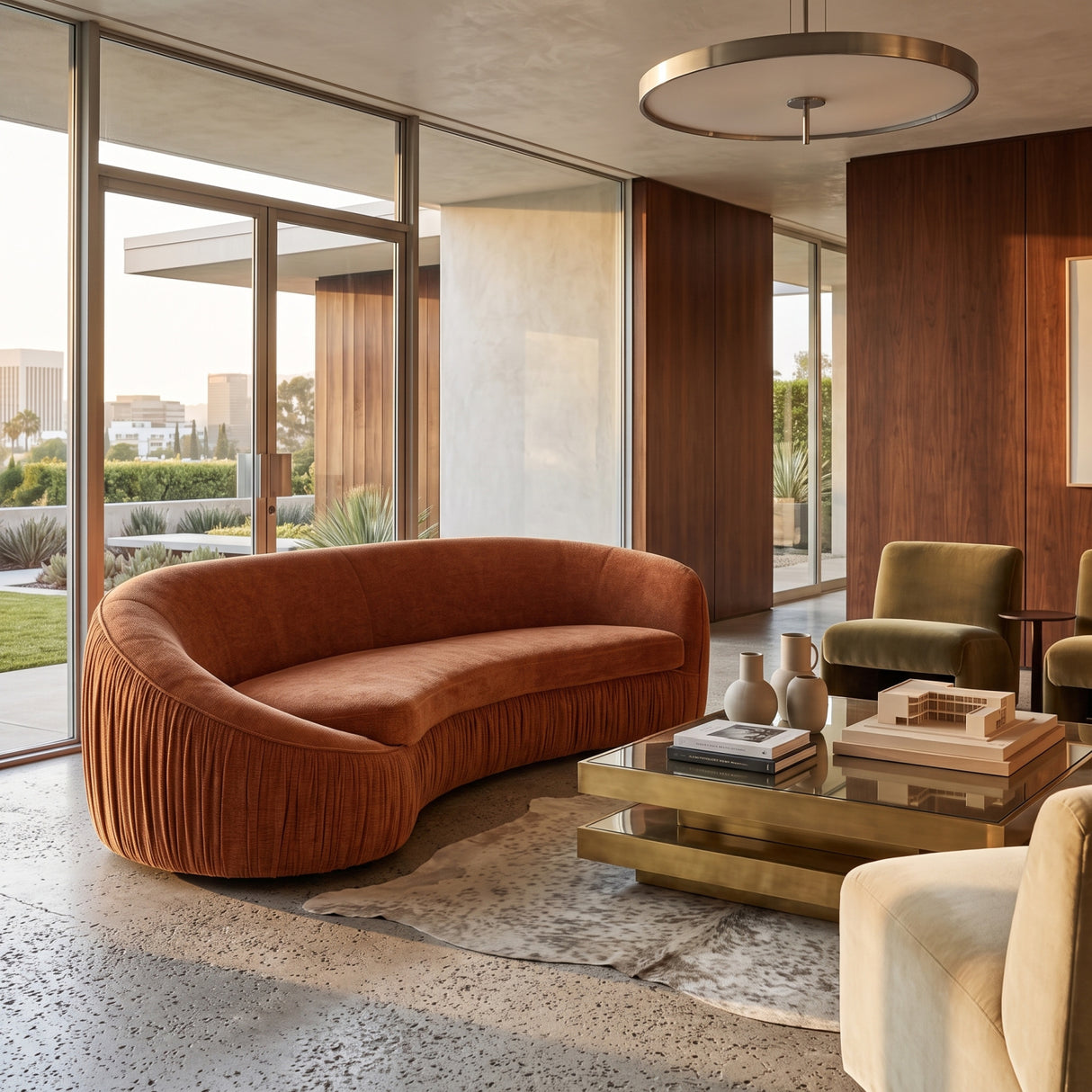 Orange Curved Sofa | OROA