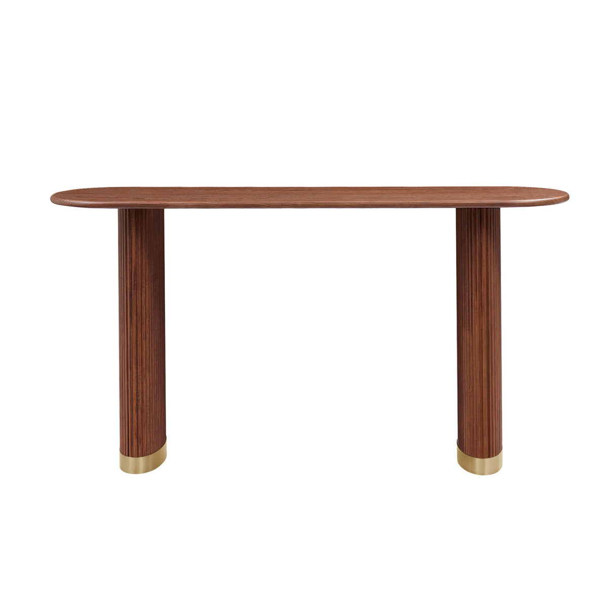 Brown Modern Oval Console Table | OROA