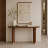 Brown Modern Oval Console Table | OROA