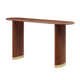 Brown Modern Oval Console Table | OROA