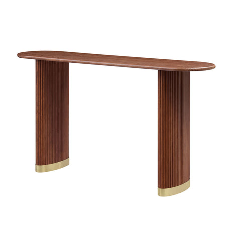 Brown Modern Oval Console Table | OROA