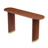 Brown Modern Oval Console Table | OROA