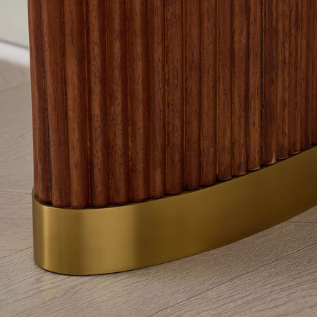 Brown Modern Oval Console Table | OROA